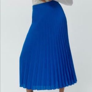 Zara pleated midi skirt - electric blue